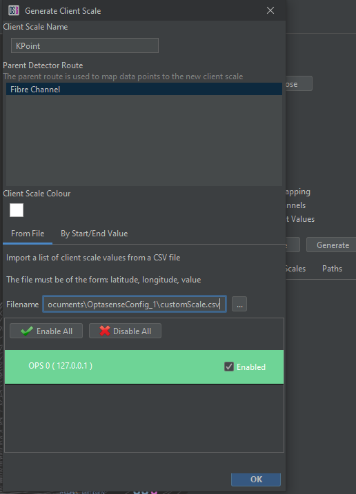 Generate the client scale using customer coordinates