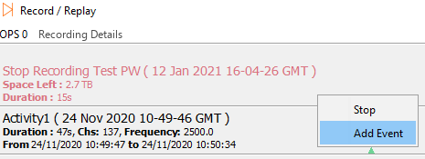 Add Event to Recording