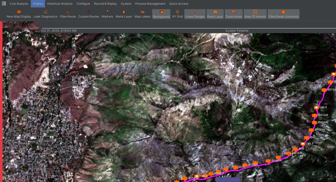 OS6 Map Window showing available map layers