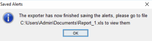 Exporting Alert Search to CSV
