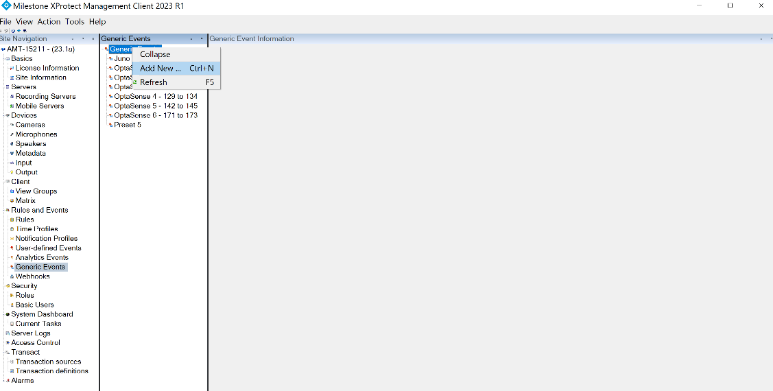 Add new Generic Event