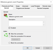 Firewall Rule Settings 1 of 2