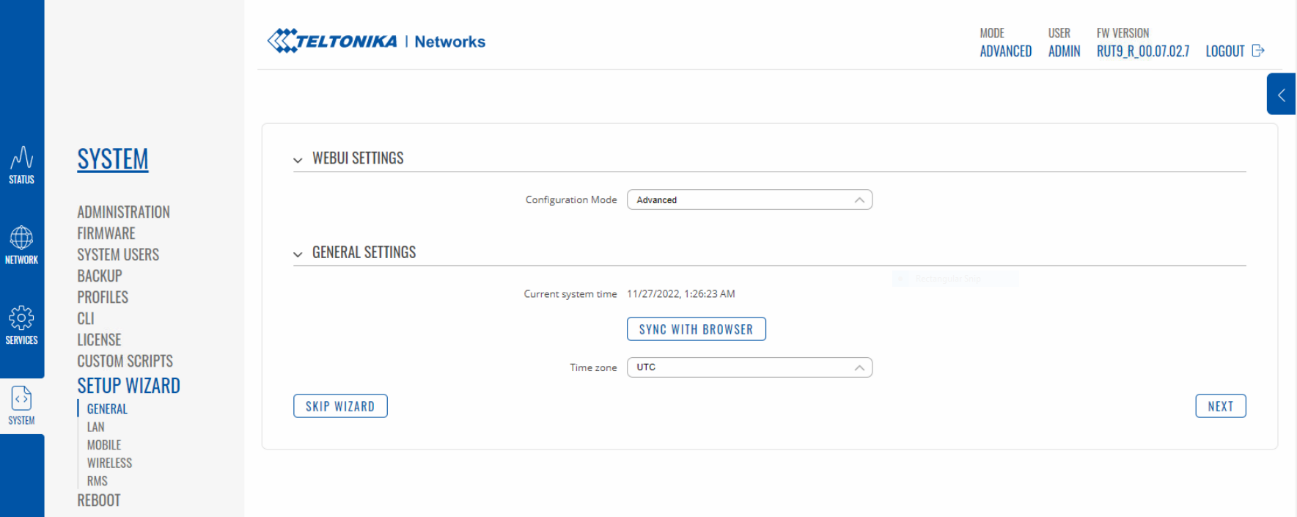 Step 1 - General Settings