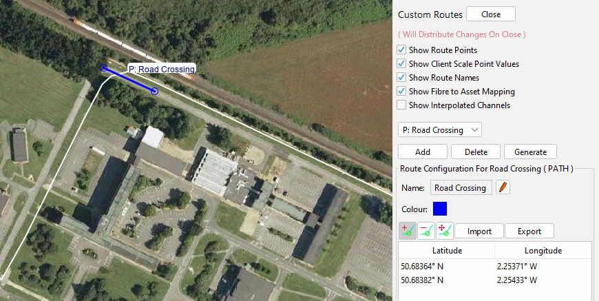 Path on the map display