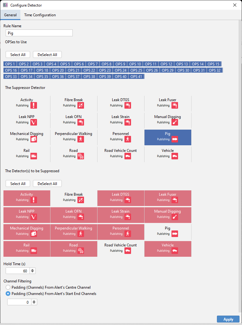 Detector Suppression Configuration