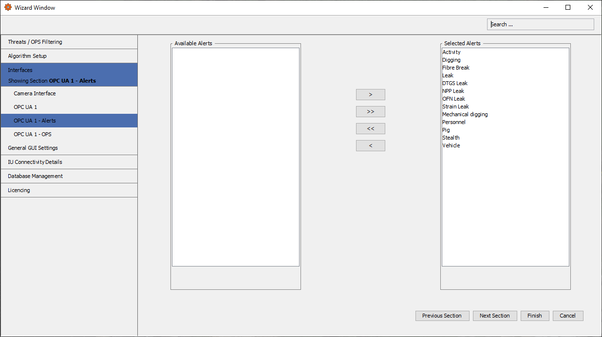 OPC UA 1 Alerts Section