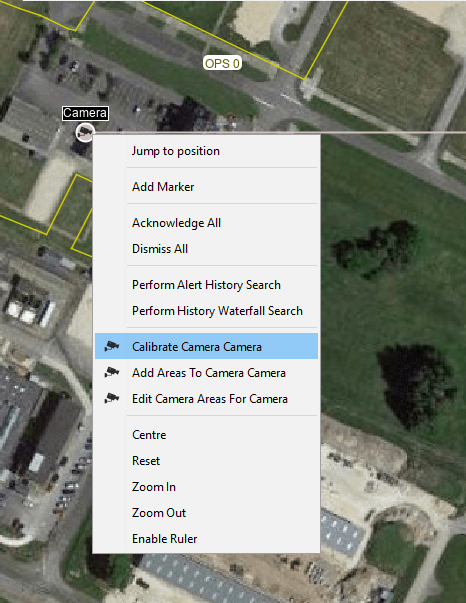Selecting Calibration from Map Window
