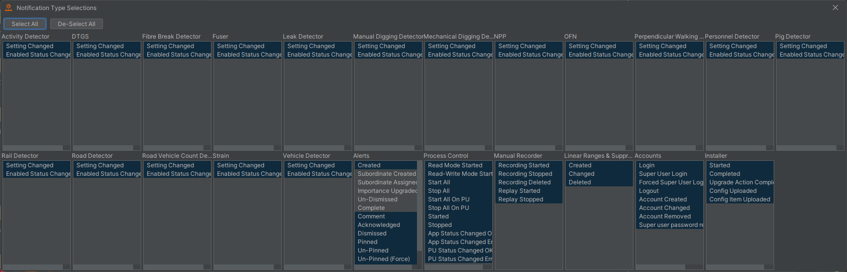 Audit details configuration