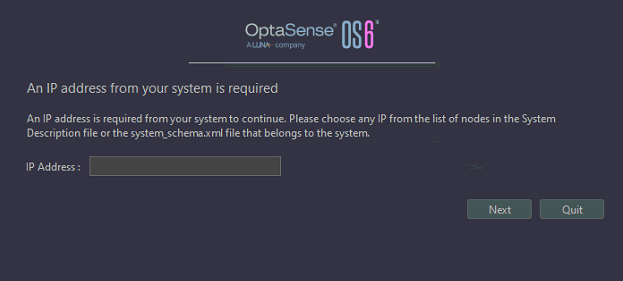 Enter the System IP Address