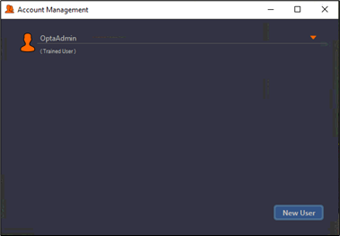 Adding a User from the account management window