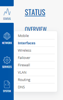 Network / Interfaces Menus