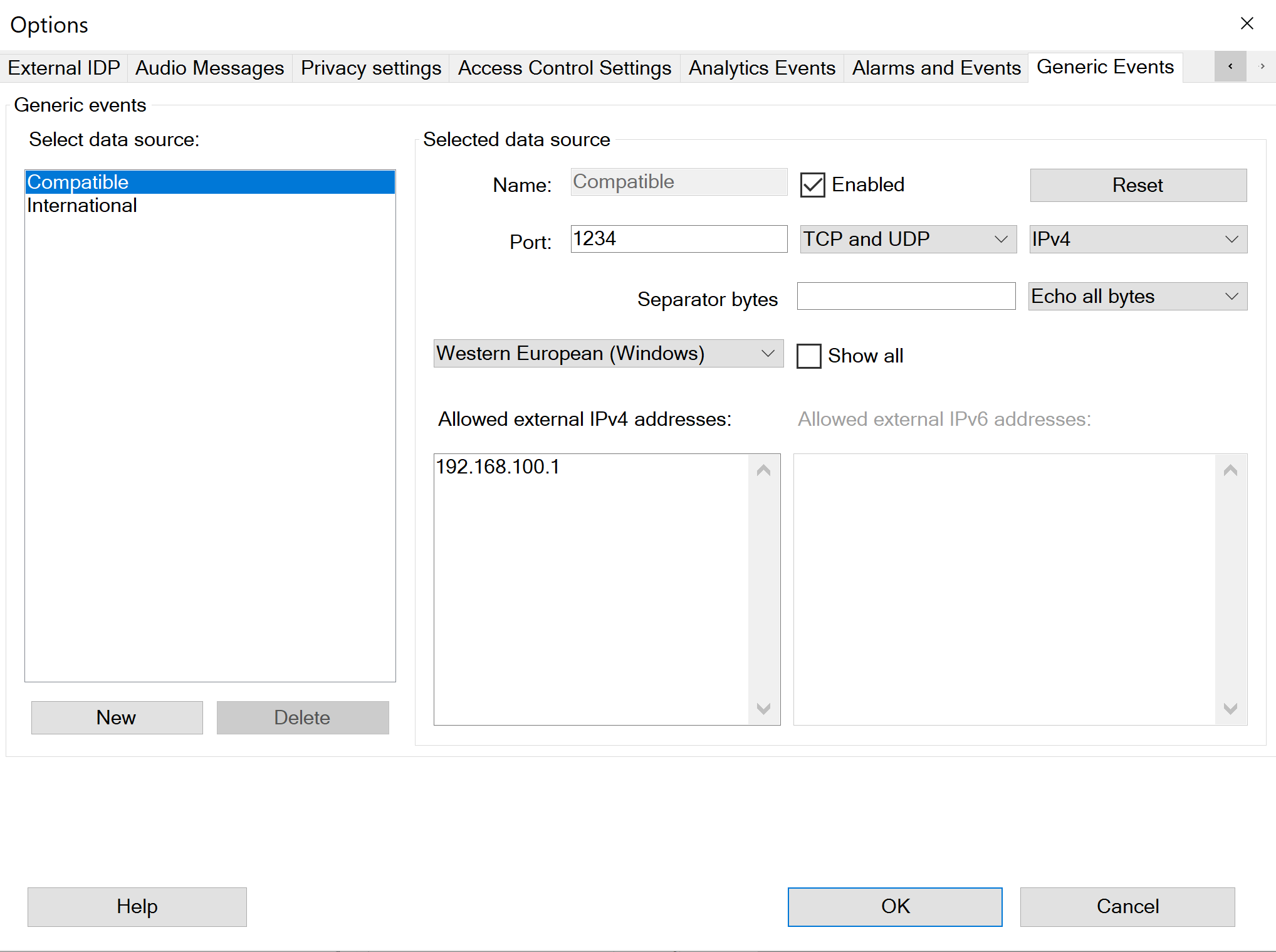 Milestone Generic Events - Specific OptaSense Settings
