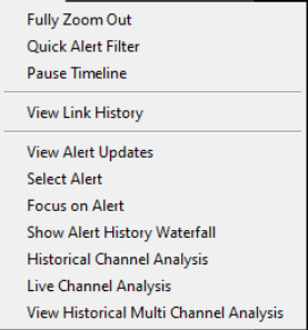 Right-click alert on timeline