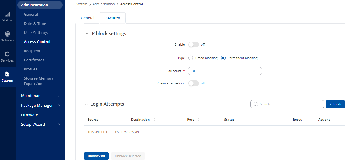 Access Control / Security Window Access Control / Security Window