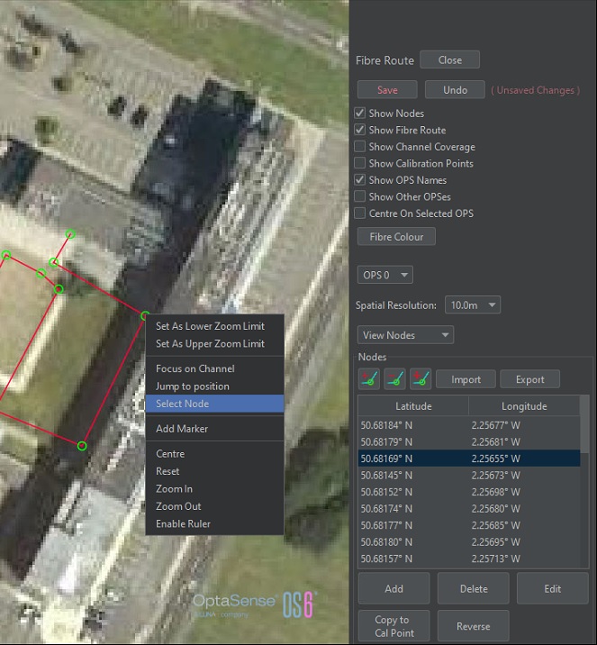 Fibre Route Creation Graphical user interface Description automatically generated