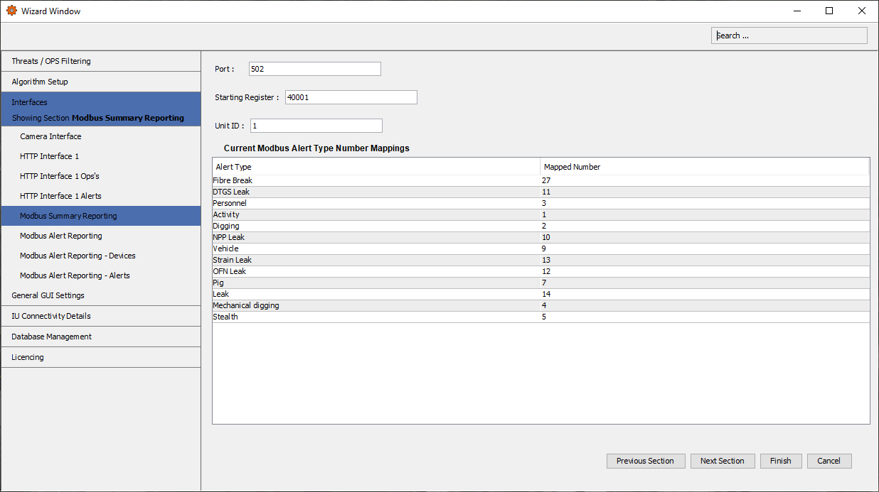 Modbus Summary Reporting Interface