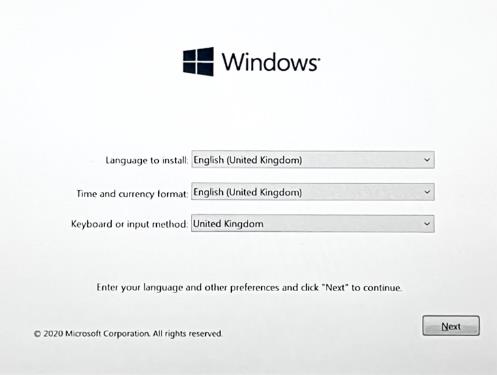 Windows Language and Other Preferences Window