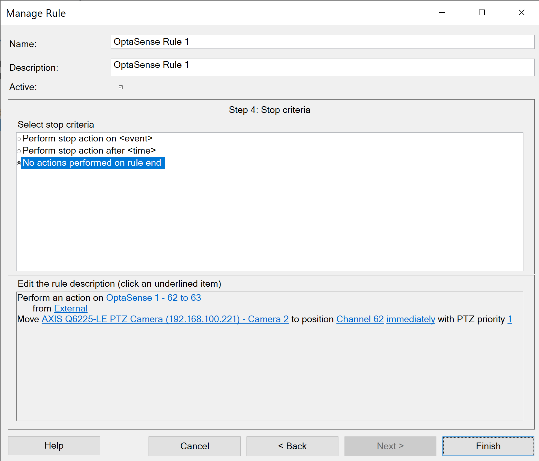 Finish adding the rule