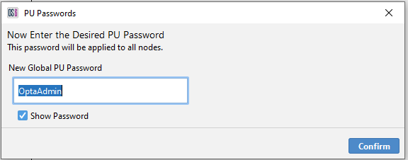 Enter Desired System Wide Node Password