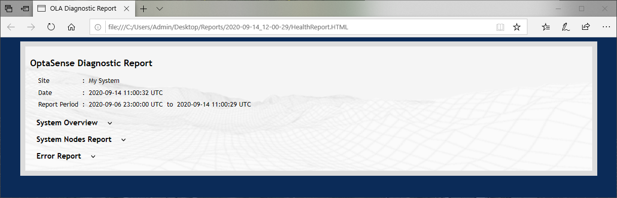 Opening Diagnostics Report