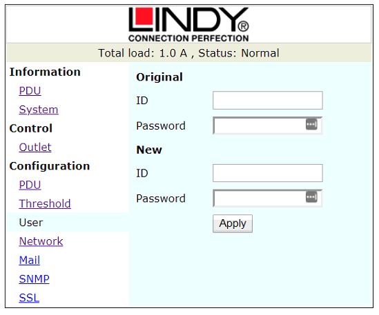User Configuration Window User Configuration Window