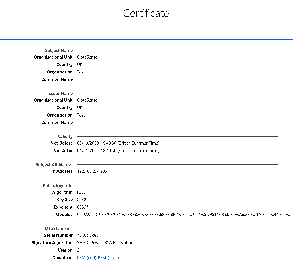 Certificate Download