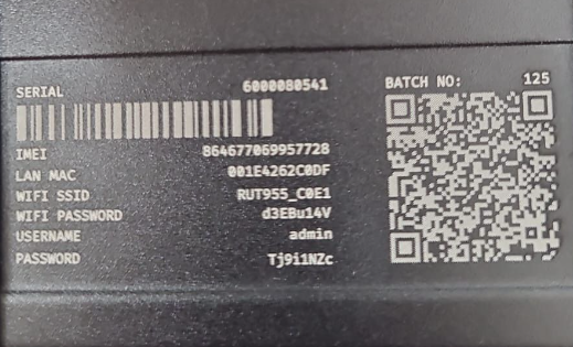 Unique default password printed onto the rear of the unit!