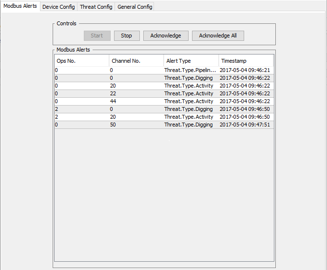 Modbus Alerts Tab (With Alerts)