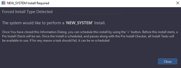 Notification of new system install