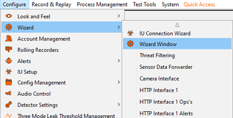 Opening the Wizard Window