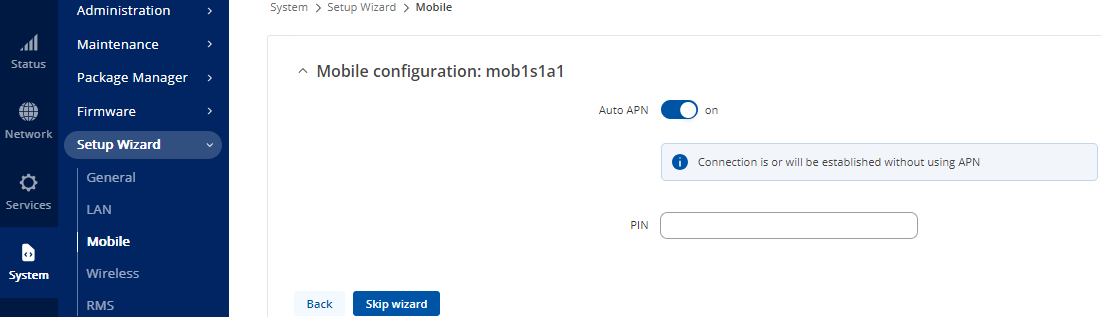 Mobile Configuration Window Mobile Configuration Window