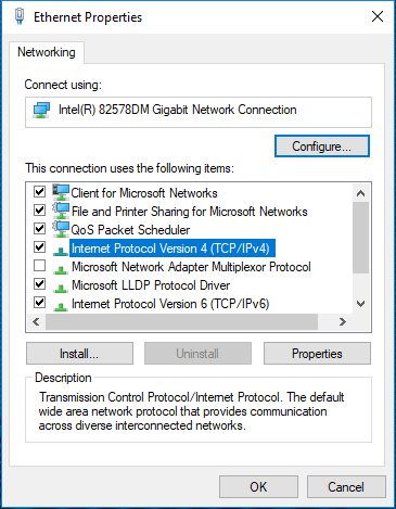 Internet Protocol IPv4 Properties